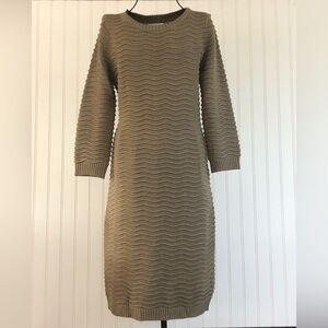 Calvin Klein Brown Crew Neck Long Sleeve Sweater Dress